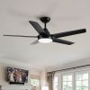 48 In Intergrated LED Ceiling Fan Lighting with Black ABS Blade