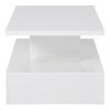 ON-TREND Coffee Table Cocktail Table Modern Industrial Design with LED lighting, 16 colors with a remote control, White (OLD SKU: WF280707AAK)
