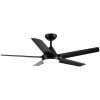 48 In Intergrated LED Ceiling Fan Lighting with Black ABS Blade