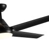 48 In Intergrated LED Ceiling Fan Lighting with Black ABS Blade