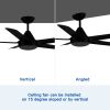 48 In Intergrated LED Ceiling Fan Lighting with Black ABS Blade