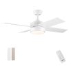 44 In Intergrated LED Ceiling Fan Lighting with White ABS Blade