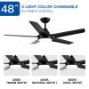 48 In Intergrated LED Ceiling Fan Lighting with Black ABS Blade