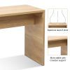 Vanity Desk Set & Dressing Table with LED Lighting Mirror Drawer and Compartments Modern Wood Cosmetic Table Chest of Drawers Nature Color
