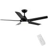48 In Intergrated LED Ceiling Fan Lighting with Black ABS Blade