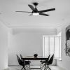 48 In Intergrated LED Ceiling Fan Lighting with Black ABS Blade