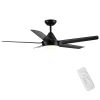 48 In Intergrated LED Ceiling Fan Lighting with Black ABS Blade