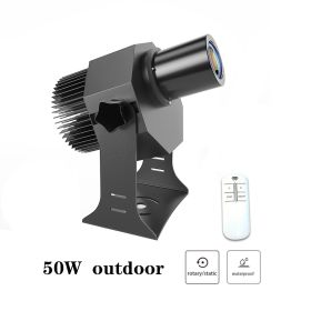 Spotlight Signboard Door Head Rotating Pattern Led (Option: Black waterproof-50W-220V US)